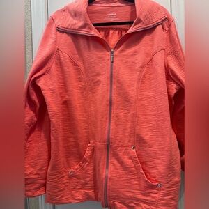 Lizwear by Liz Claiborne Coral full zip will roll tab sleeves jacket